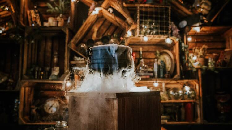 A smoking cauldron