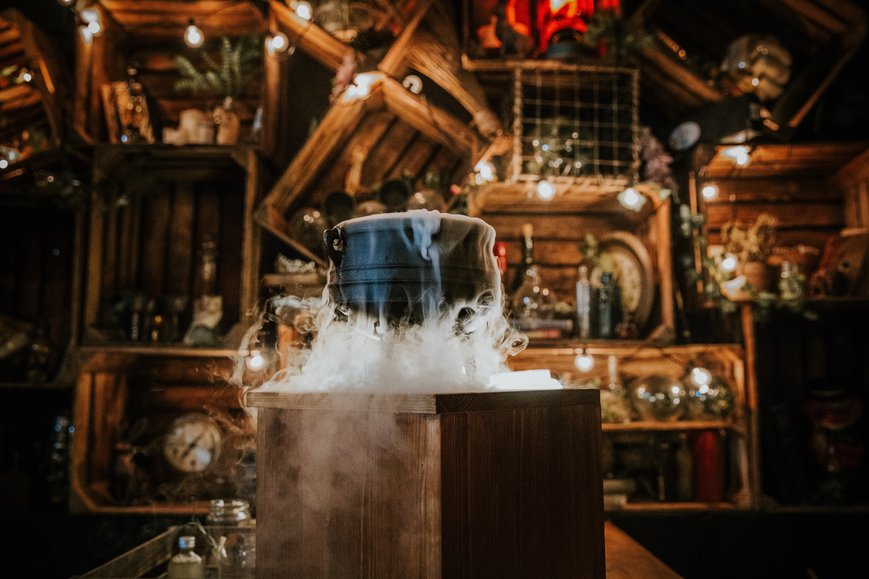 A smoking cauldron