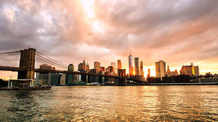 A sunset over Manhattan