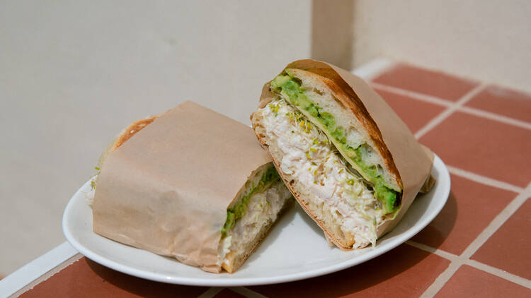 Chicken and salad sandwich at Glory Days