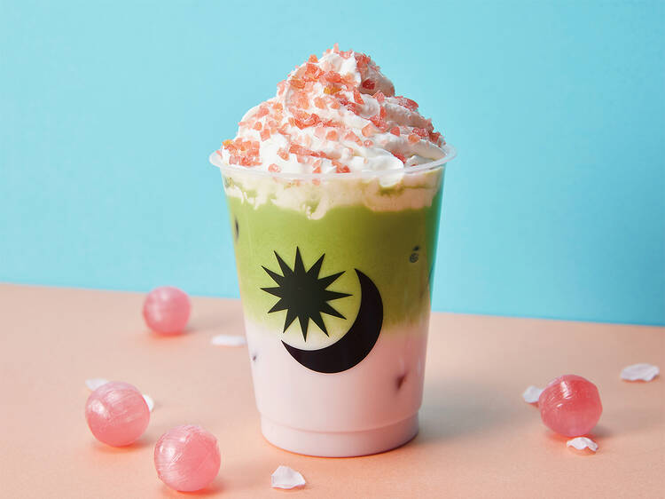 Pronto candy sakura matcha latte