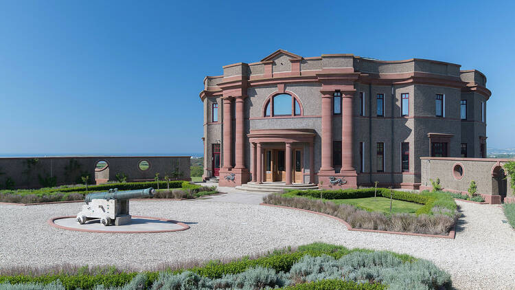 A large house and a blue sky 