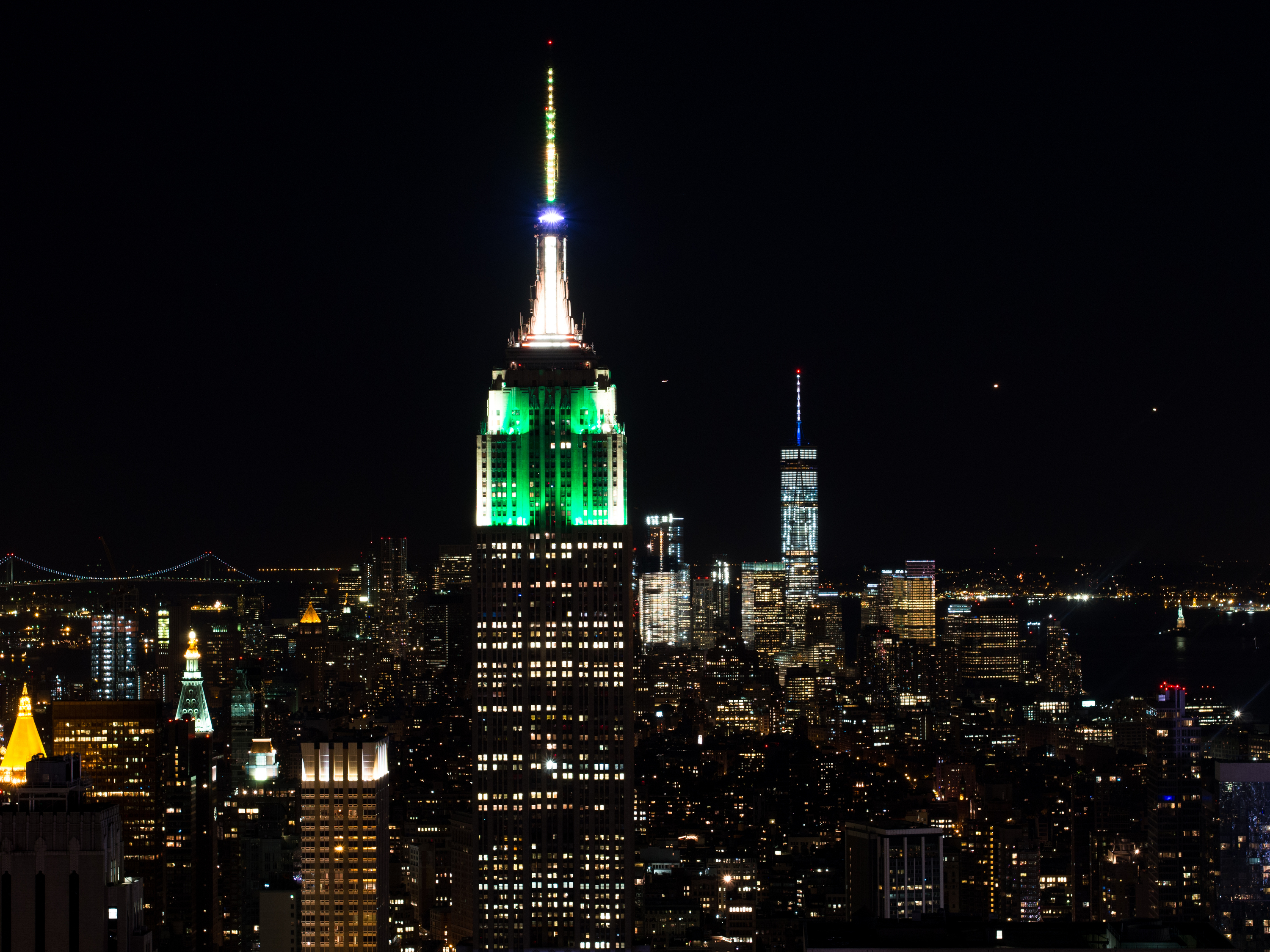 The Empire State Building in NYC will shine green in honor of St. Patrick's Day tomorrow