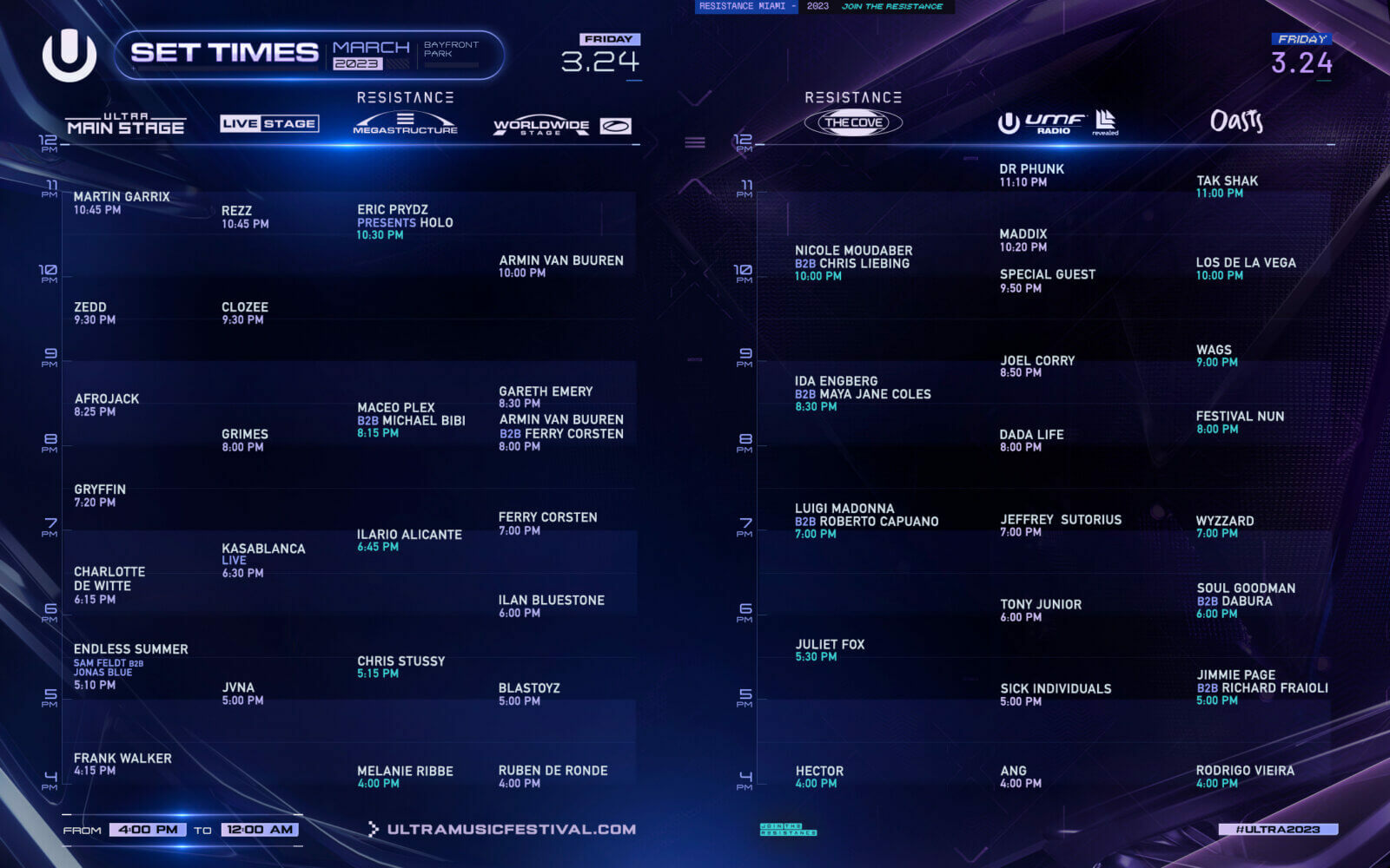Ultra Music Festival 2023 Lineup, Set Times & Dates