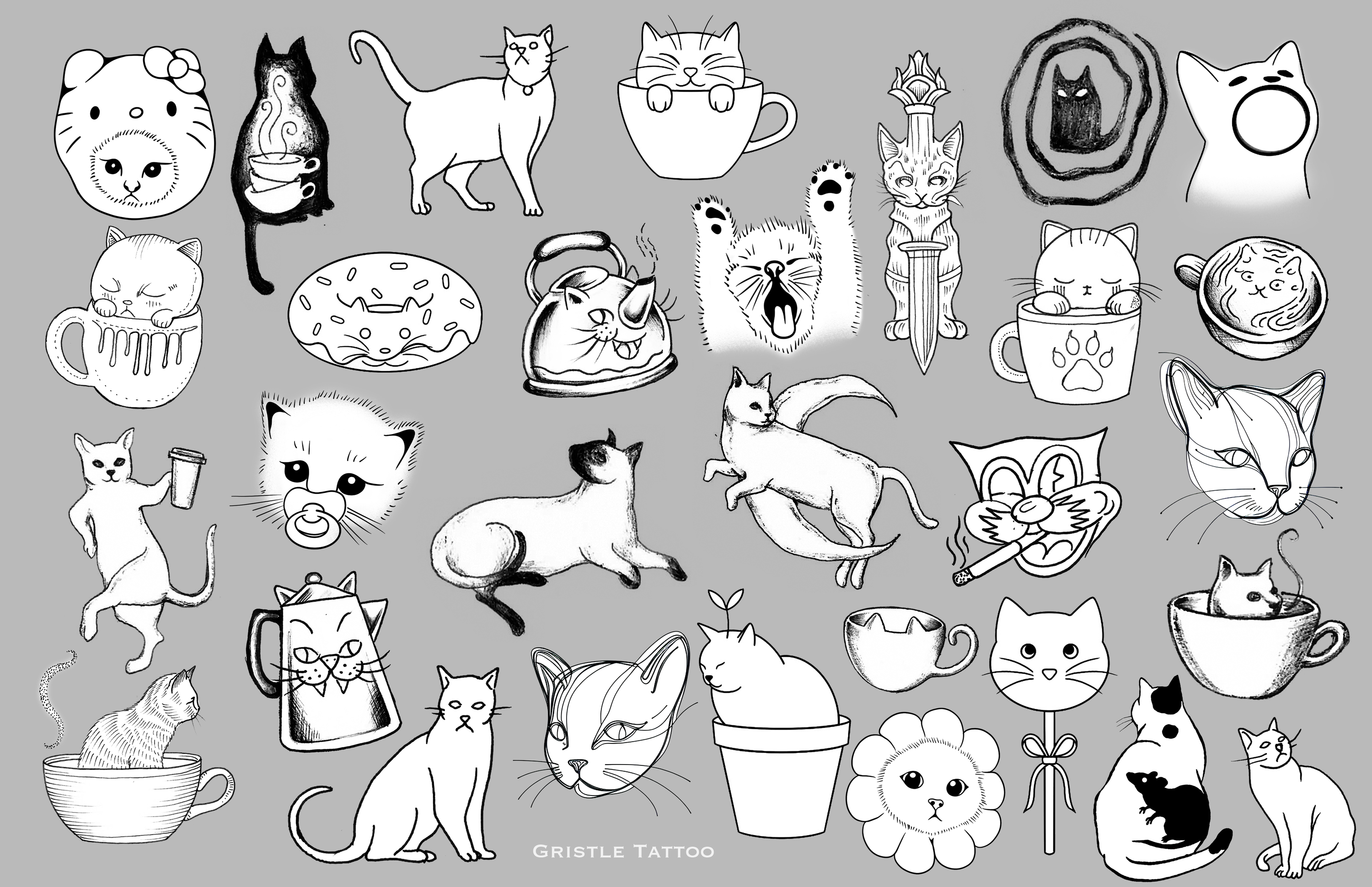 Details more than 76 cat flash tattoo best - in.cdgdbentre
