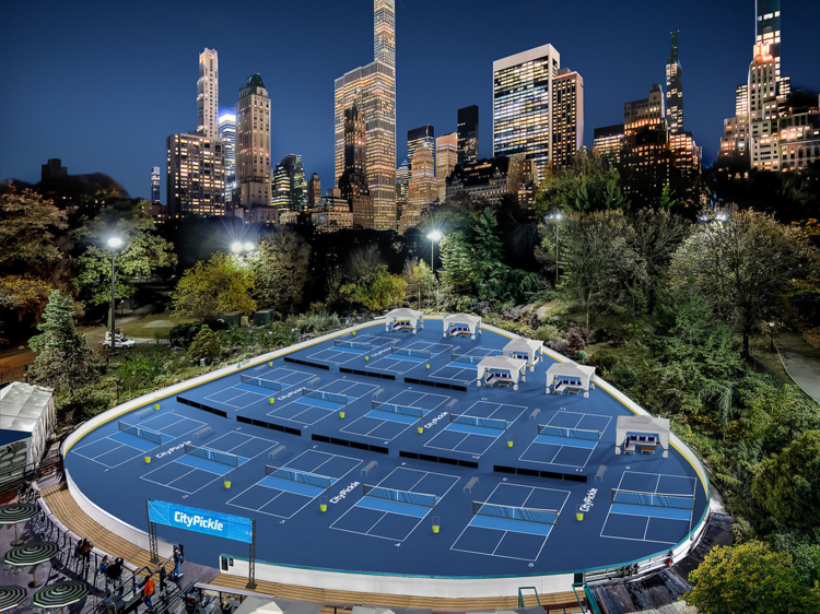 Play pickleball at Wollman Rink (summer)