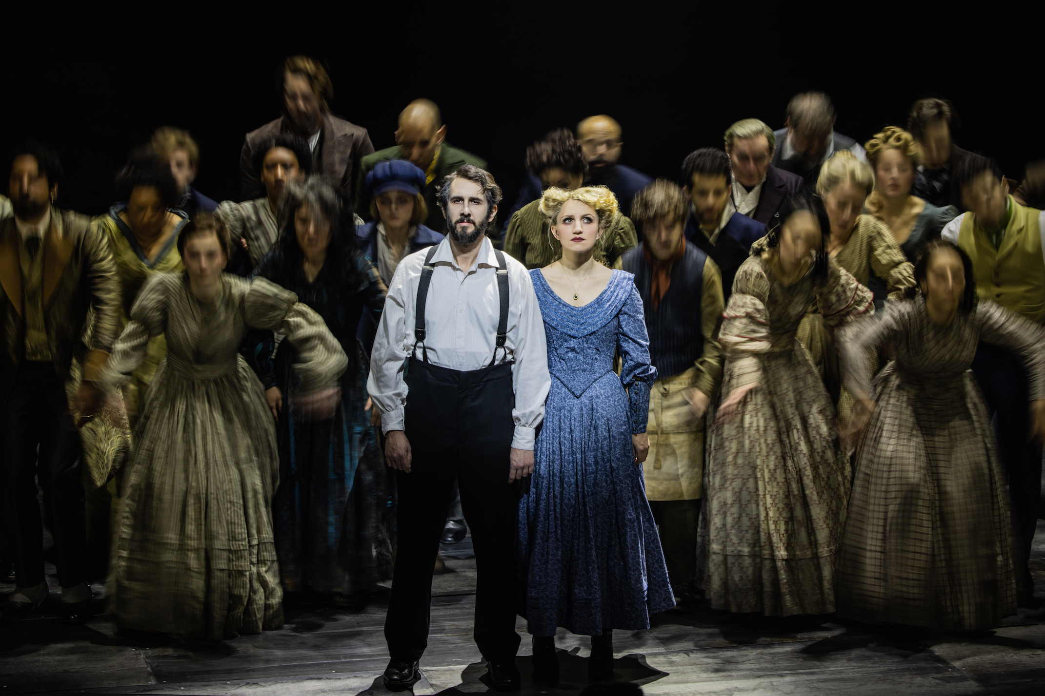 Josh Groban, Annaleigh Ashford and the company of the 2023 Broadway production of SWEENEY TODD