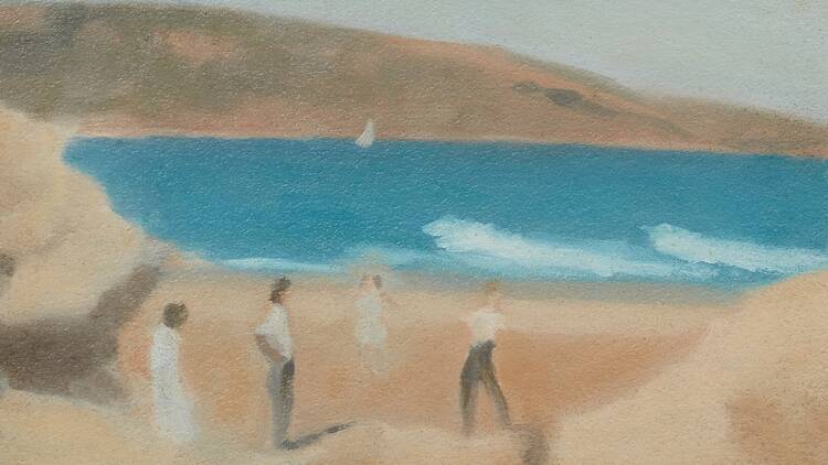 A painting by Clarice Beckett of a beach