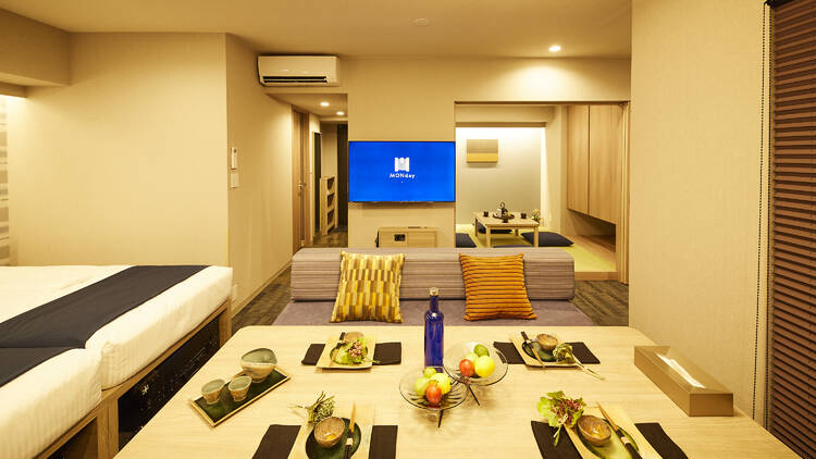 Relax in the spacious and family-friendly apartment hotel rooms