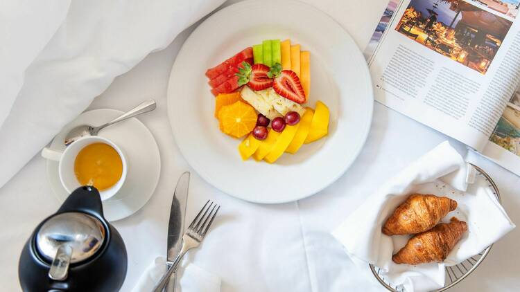 Breakfast and coffee in bed 