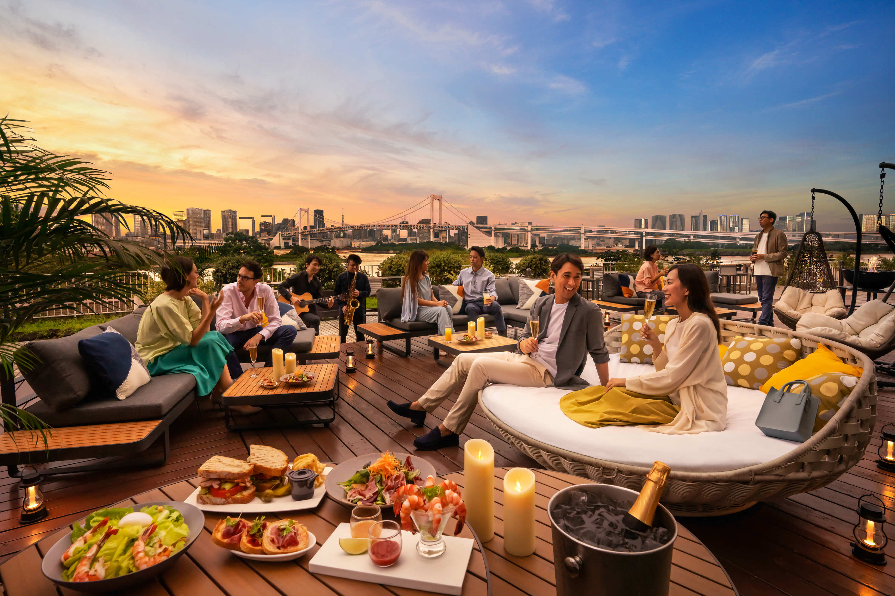 CLOUDY BAY  Cloudy Bay “Come Sail Away” lounge at Seascape Terrace in  Hilton Tokyo Odaiba.