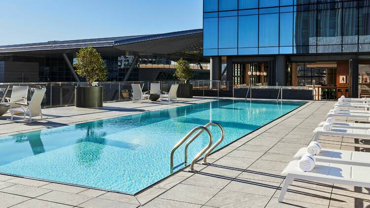 The rooftop pool & hot tub