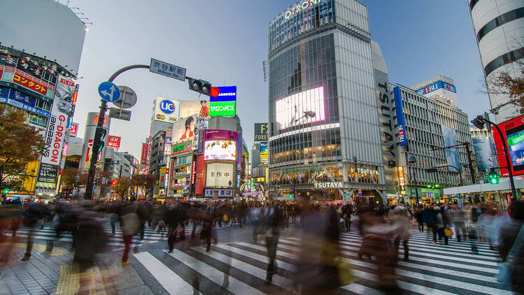 The crowd at Shibuya Scramble Crossing