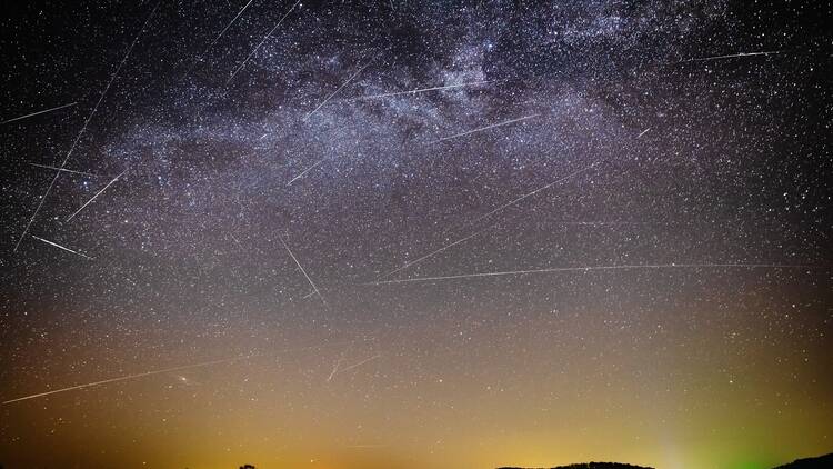 A meteor shower 