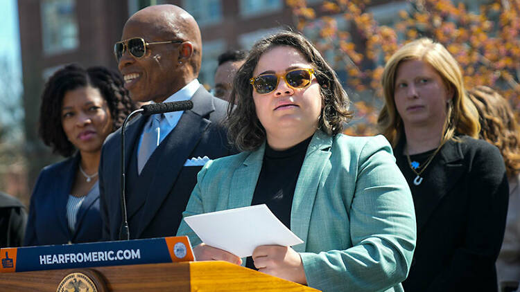 Kathleen Corradi at the press conference announcing her appointment