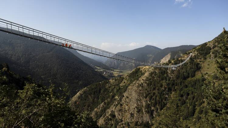 Un puente colgante con vistas