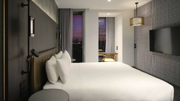 A luxe room at the Motley Hotel.