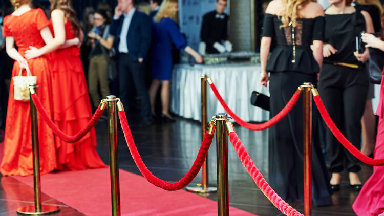 A photo of a red carpet at a gala