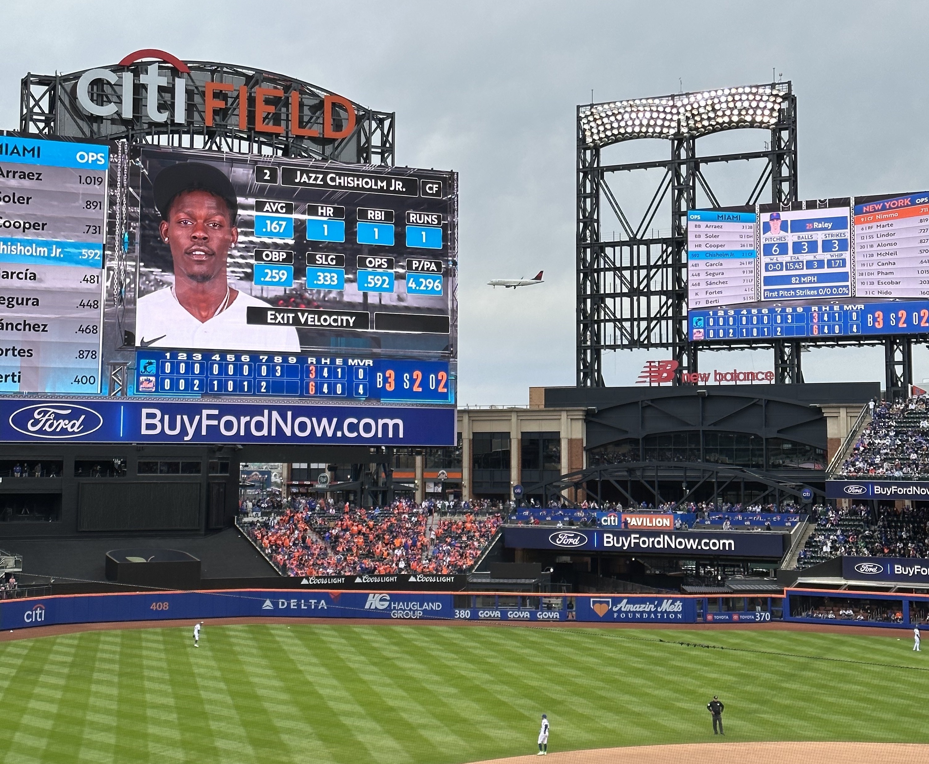 A plane seen at Citi Field.