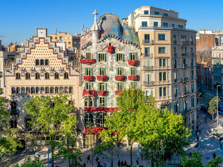 Ver las rosas en la fachada de la Casa Batlló