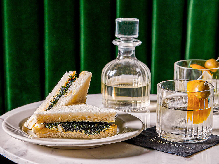 The $27 Caviar Sandwich at Madeline’s Martini