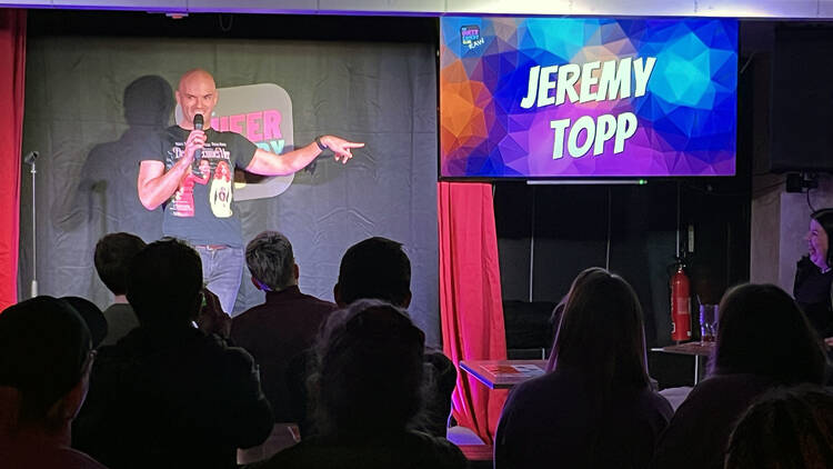 Jeremy Topp at the Queer Comedy Club