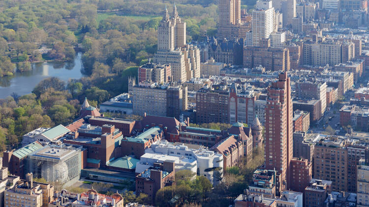 The Gilder Center and AMNH campus from above.