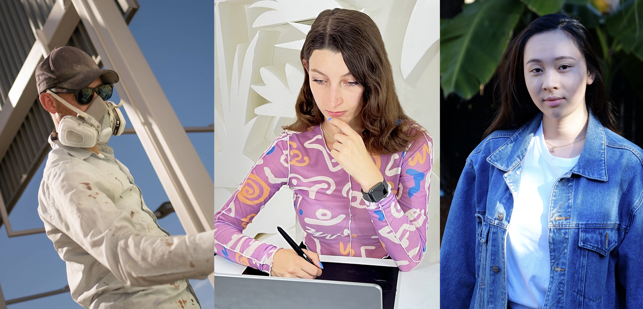 Les trois artistes : les Allemands Bond Truluv et Nadine Kolodziey et l’Australienne Nicole Wu