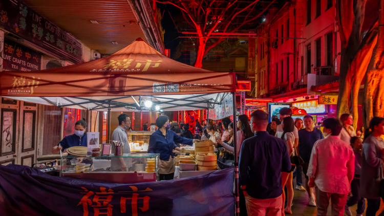 China Town street food stall at night