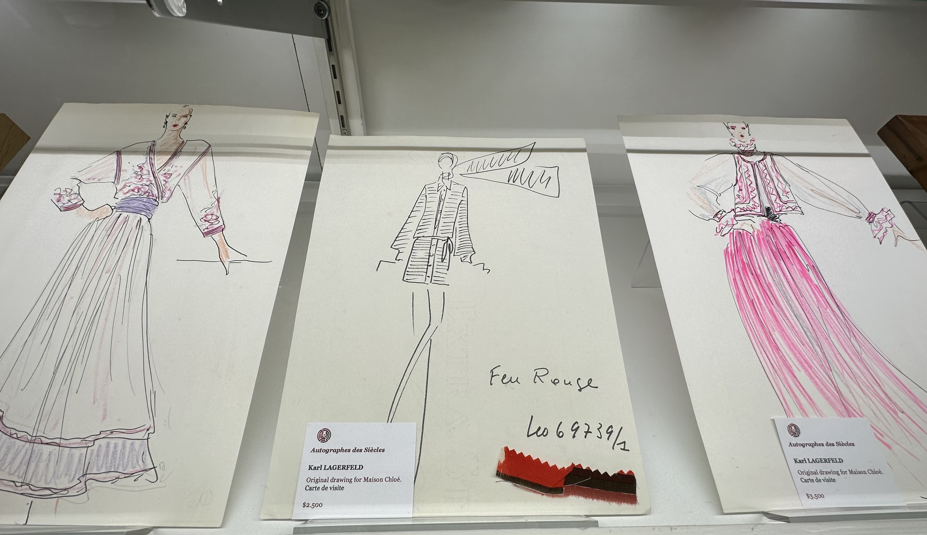 Karl Lagerfeld drawings.