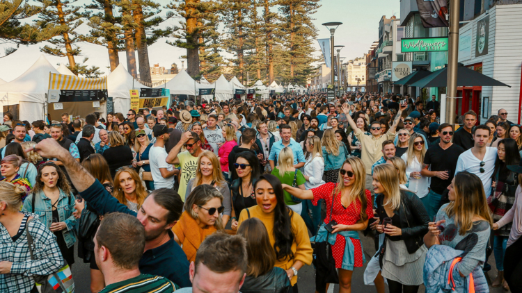 A busy market at Manly