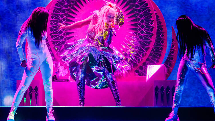 Christina Aguilera on stage