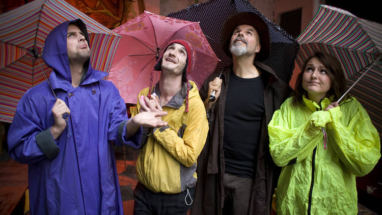 l-r Adam Langstaff, Gareth Murphy, Lawrence O'Connor and Claire Sharpe in rehearsal for 'Noah's Ark' at The Blue Elephant Theatre.  Photo credit Dougie Firth - 003.jpg