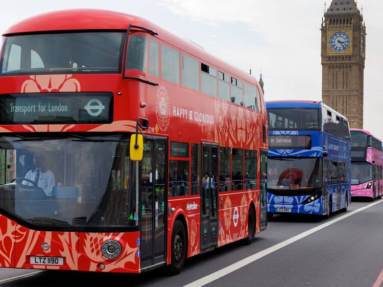 London buses have been given a coronation makeover