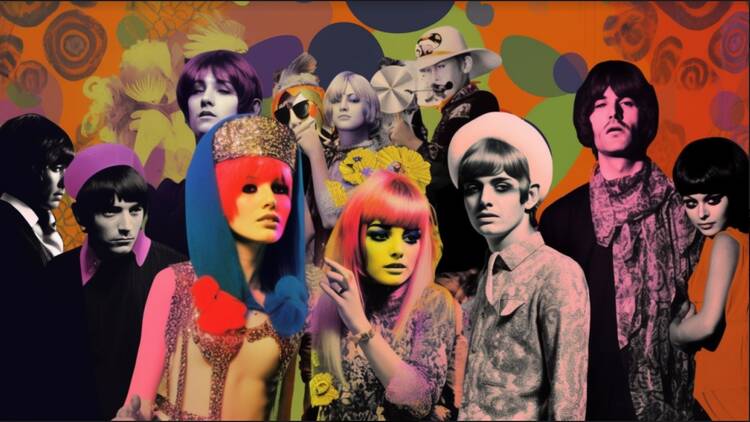 A collage of 60s icons.