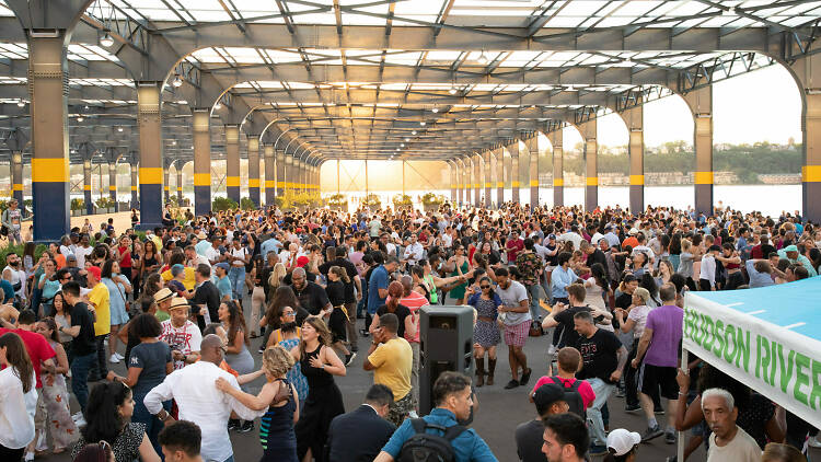 Salsa dancing at Hudson River Park