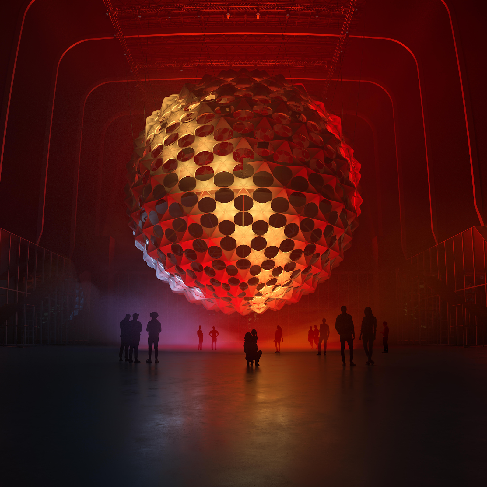 A suspended spherical concert hall is opening in midtown