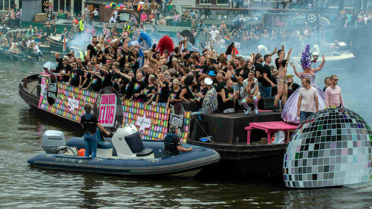 Cafe 't Achterom Boat at Gay Pride Amsterdam