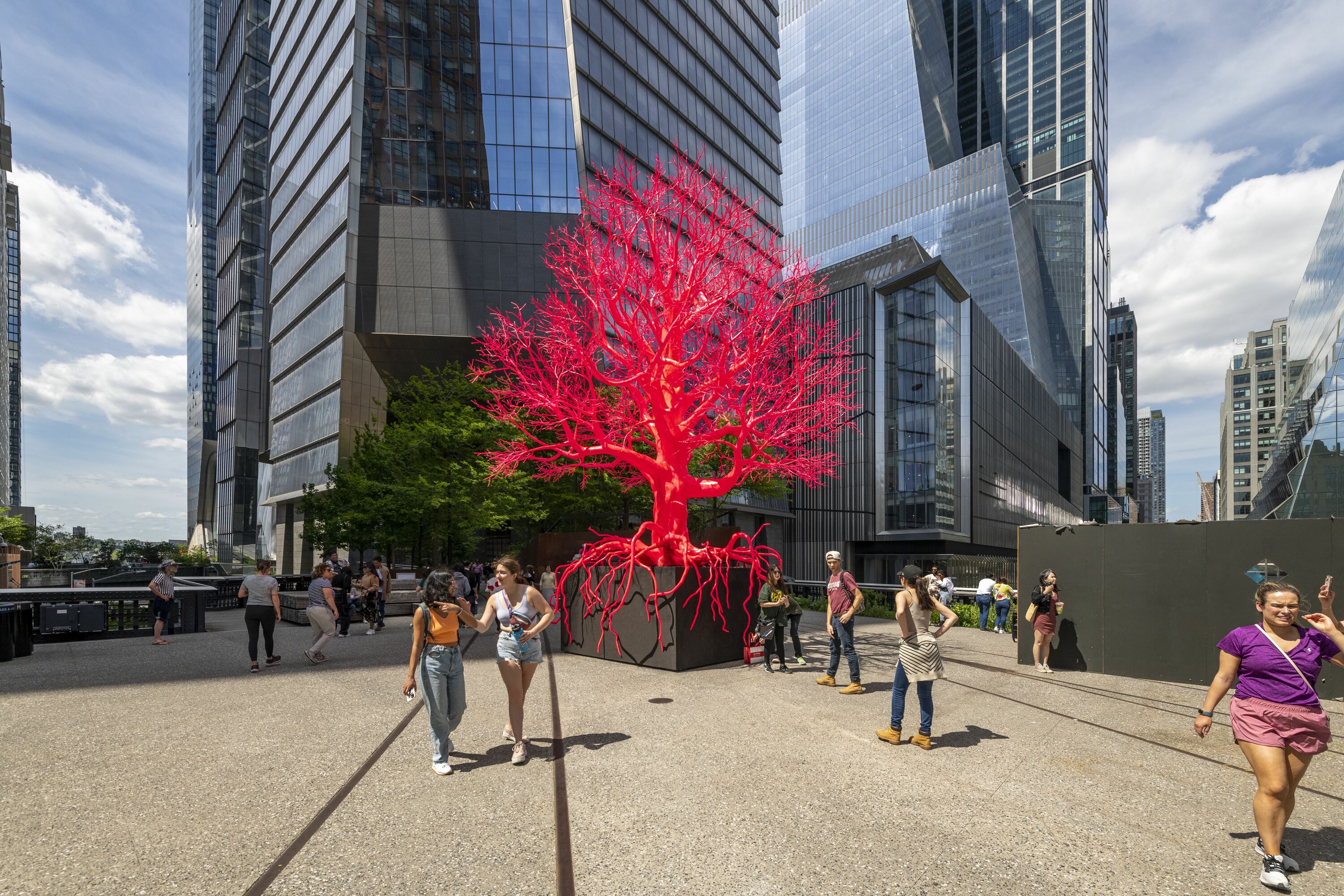 See Artist Pamela Rosenkranz's New High Line Plinth Commission: a Hot Pink  Tree Planted Amid New York's Skyscrapers