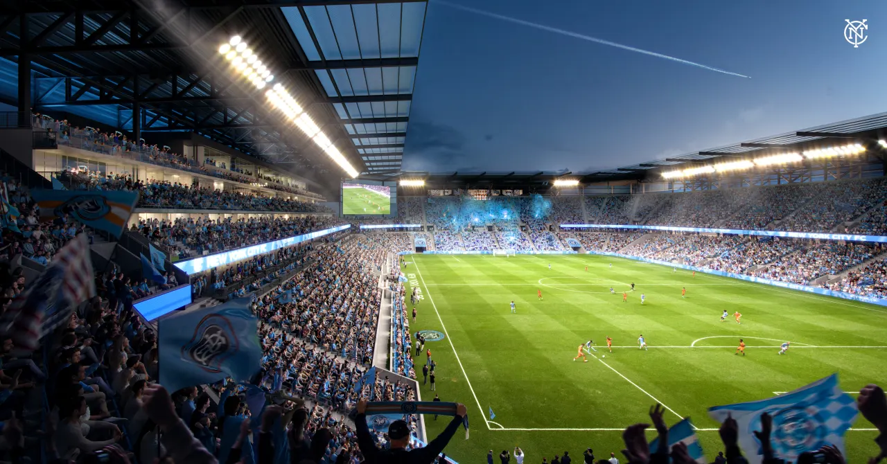 A rendering of New York City Football Club’s new queens stadium
