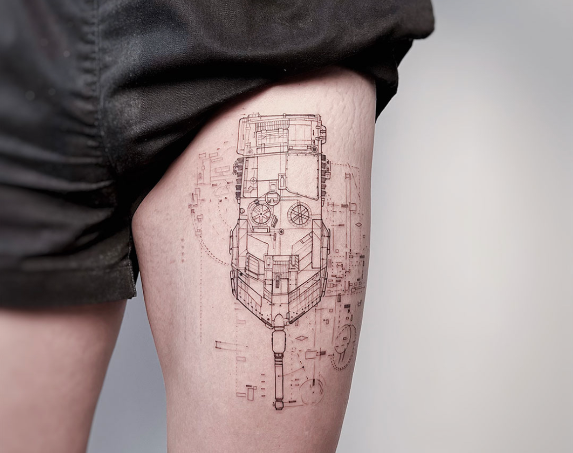 Koit Tattoo on Tumblr: Lighthouse geometric abstract tattoo on forearm,  with graphic details and lines in black. Done by KOit, tattoo artist based  in...
