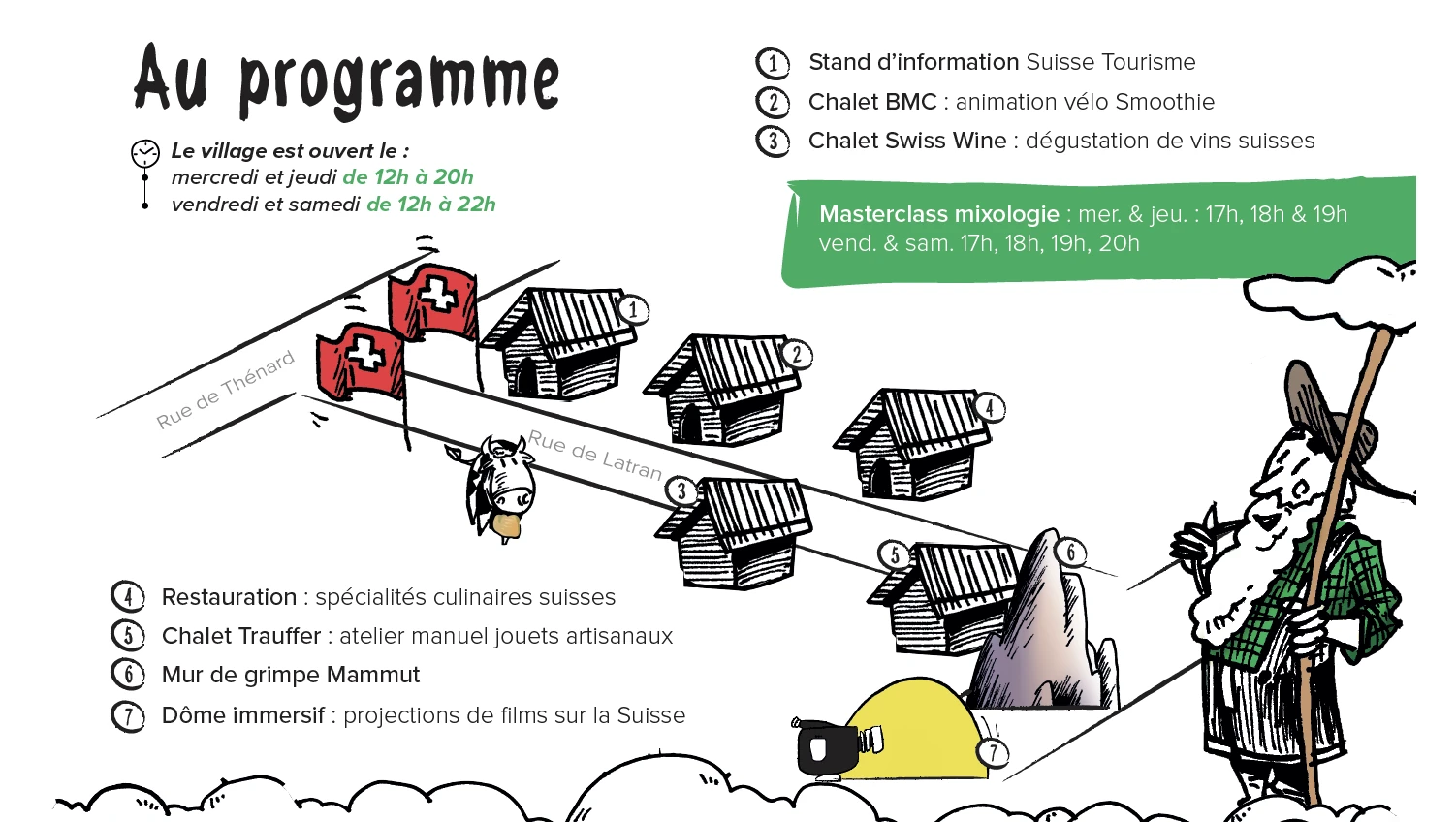 au programme village suisse