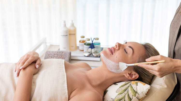 A woman getting a facial