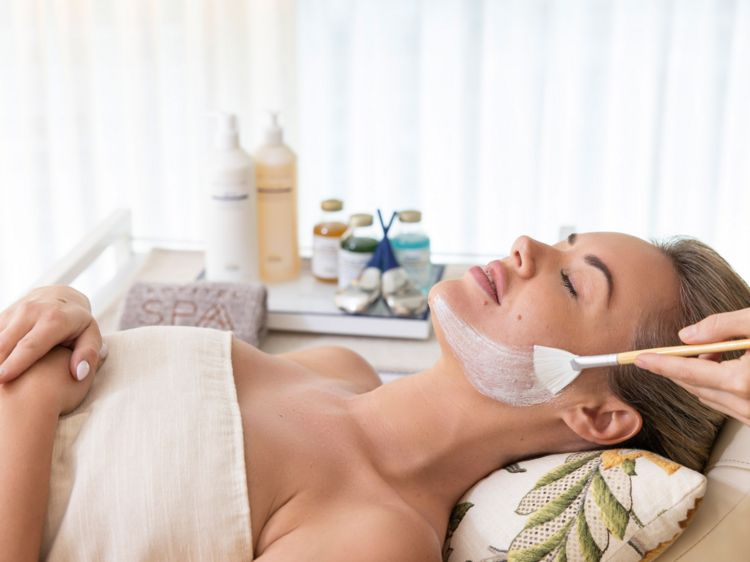 A woman getting a facial