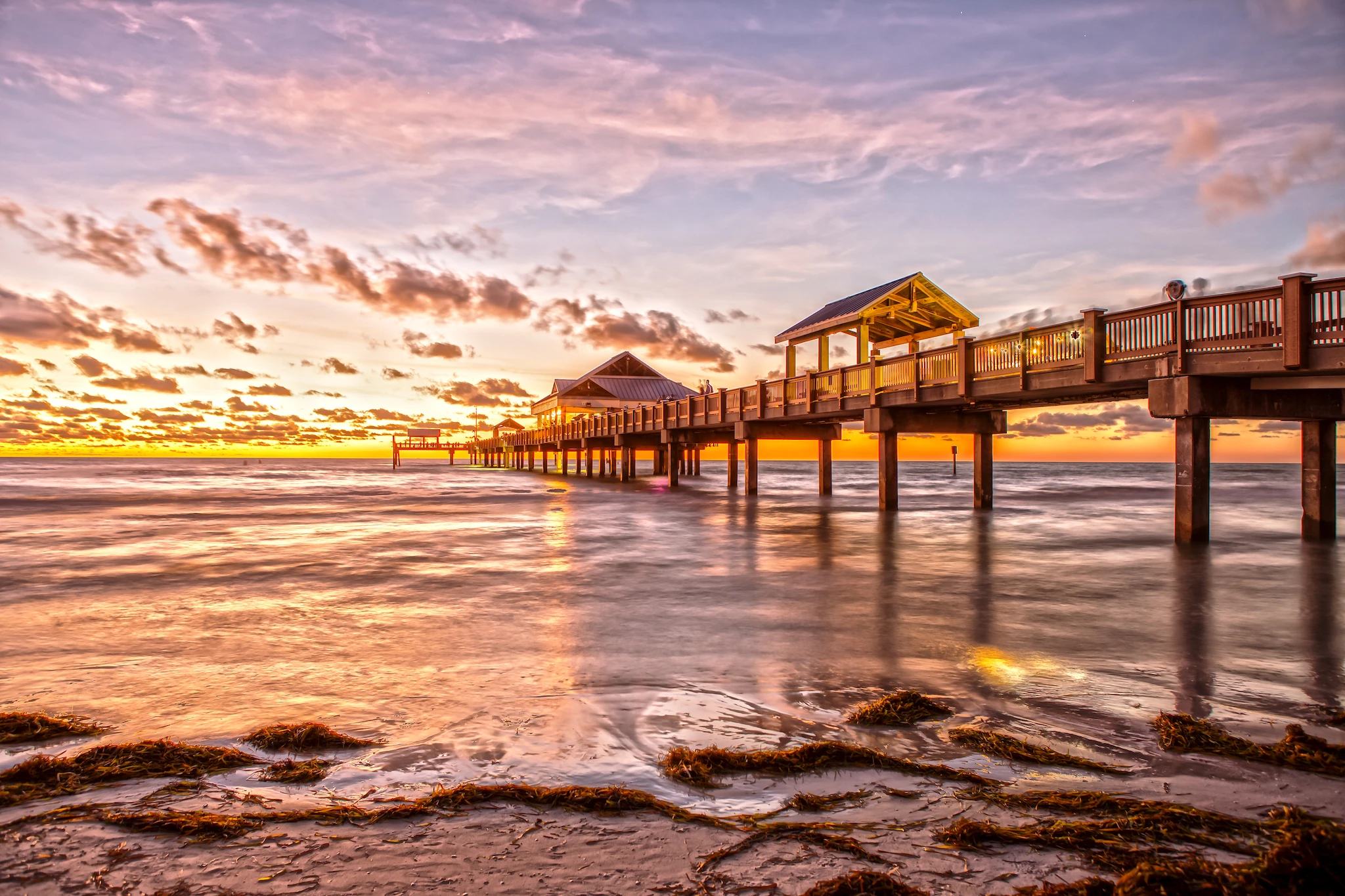 Sunset at Clearwater Beach Pier Florida