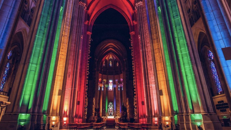 Cathedral of St. John the Divine Lights Up Columns for Pride Month - The  Brasilians