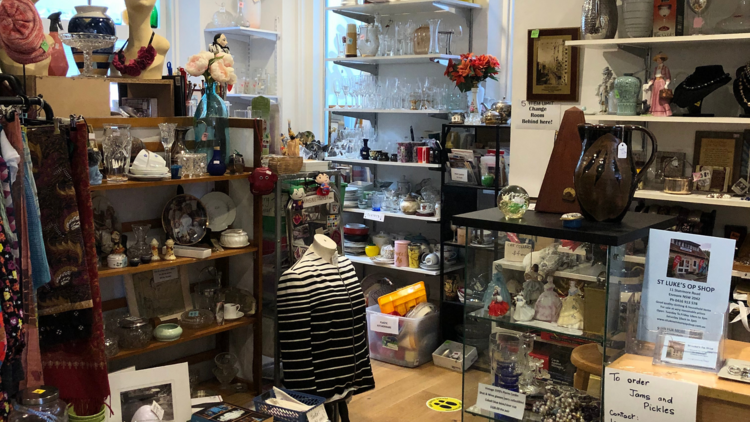 Interior of a crowded op shop