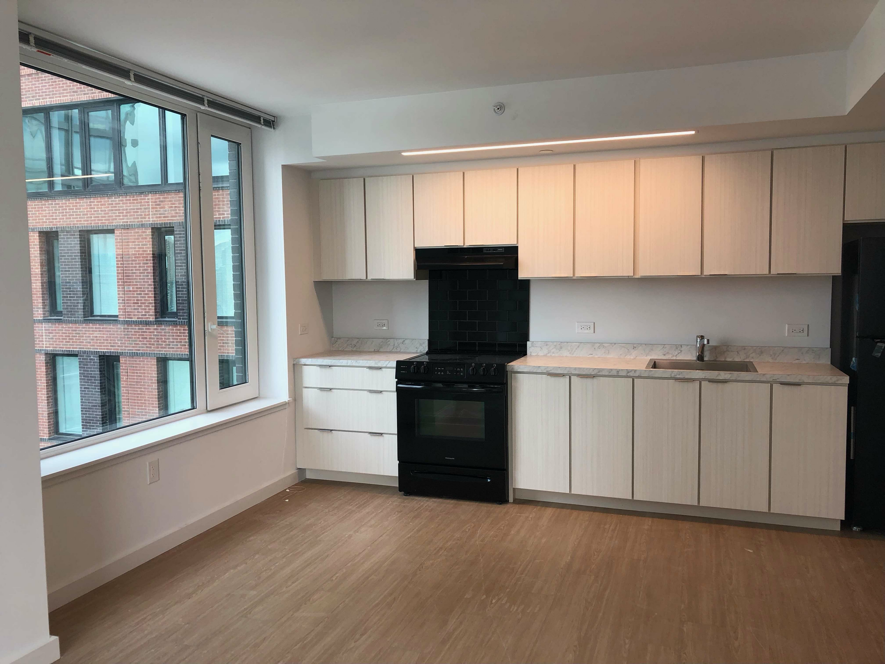 A kitchen in the Greenpoint Landing affordable unit