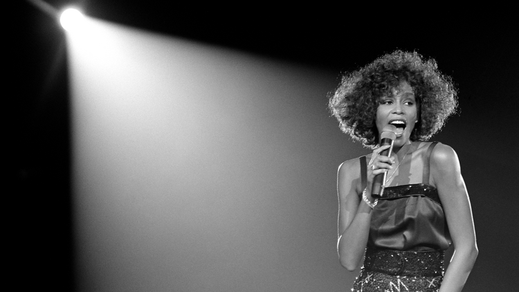 Whitney Houston performing at Wembley Arena, London 5 May 1988