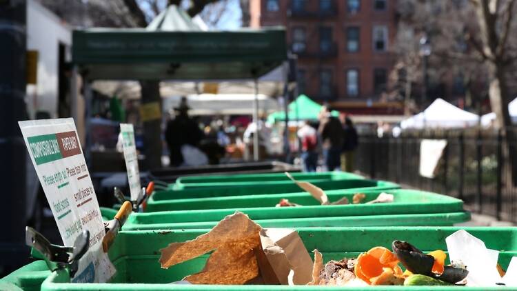 Curbside composting bins in NYC